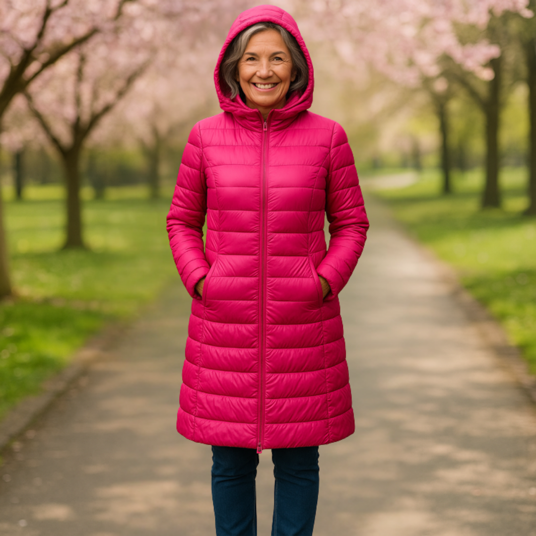 Helsa Long Padded Mid Jacket | Pink