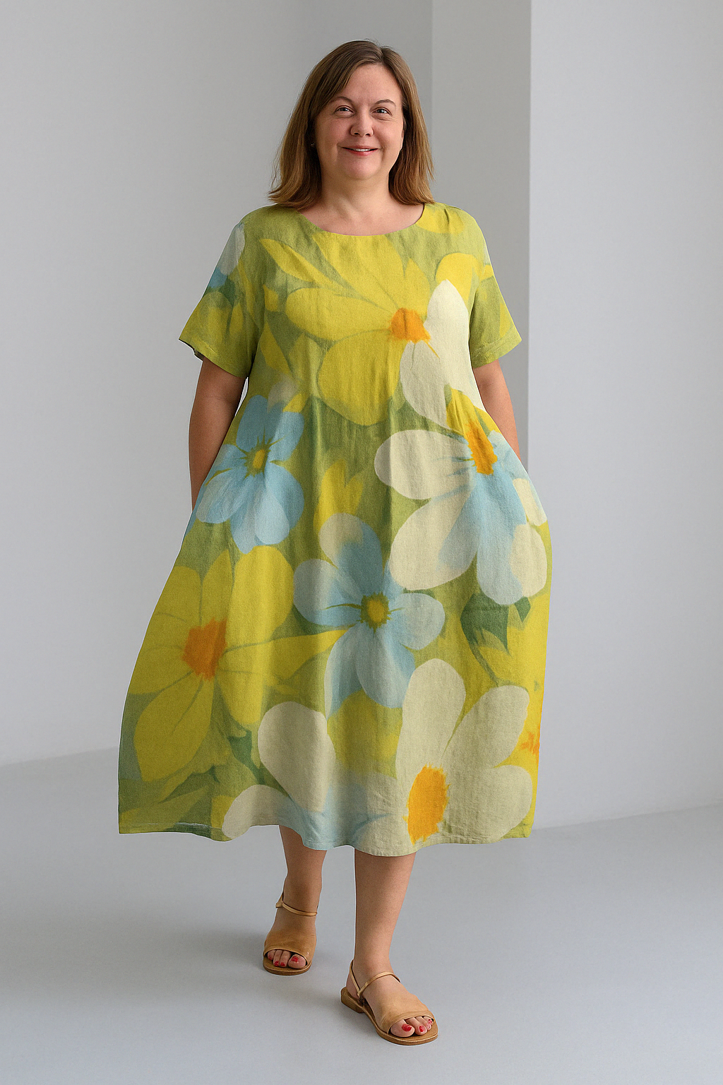 Loose Fit Tummy Covering Dress | ROSE