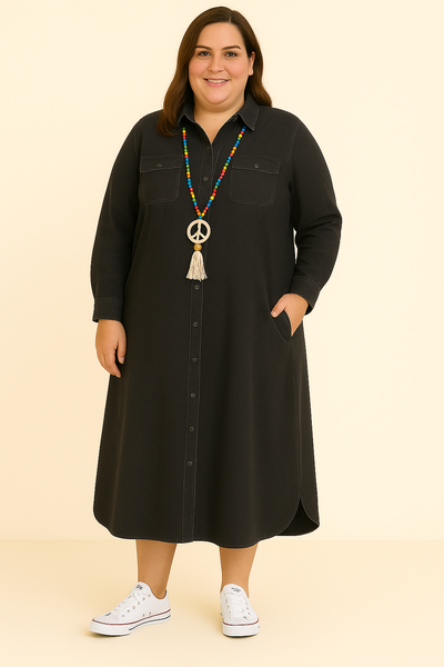 Denim Style Tummy Covering Dress | SYDNEY