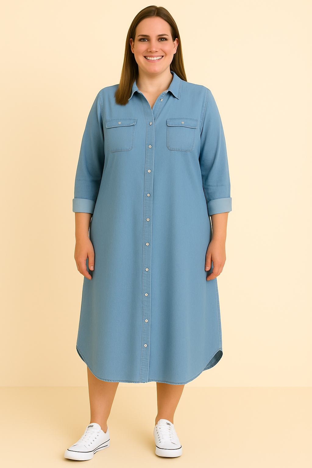 Denim Style Tummy Covering Dress | SYDNEY