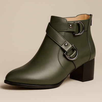 Valara Cross-Buckle Boots