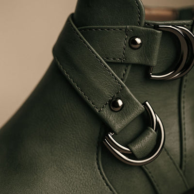 Valara Cross-Buckle Boots