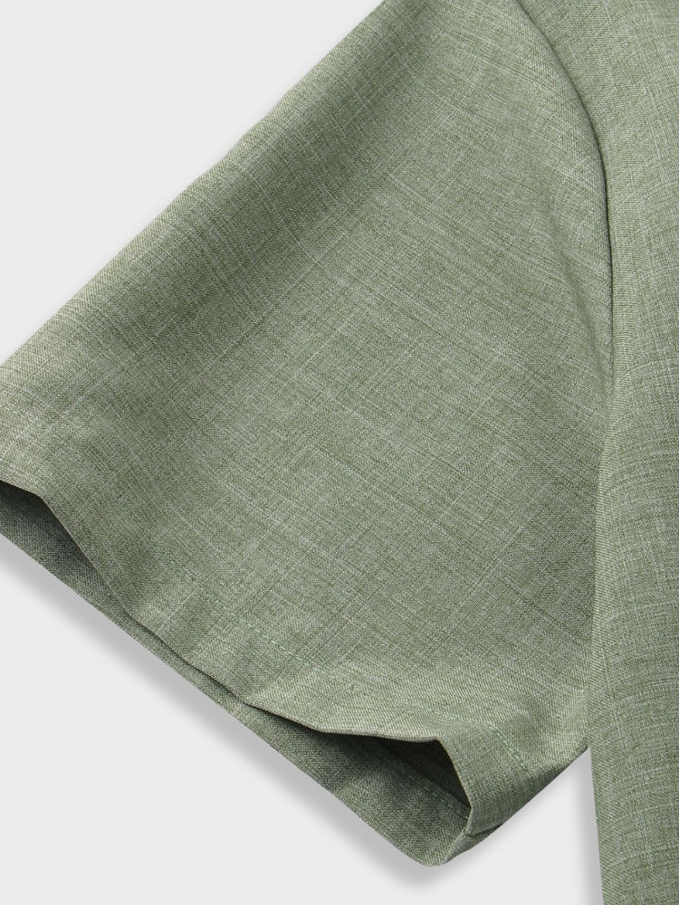 Linen Textured Short Sleeve Shirt
