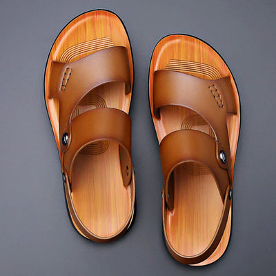 Porto Leather Slide Sandals