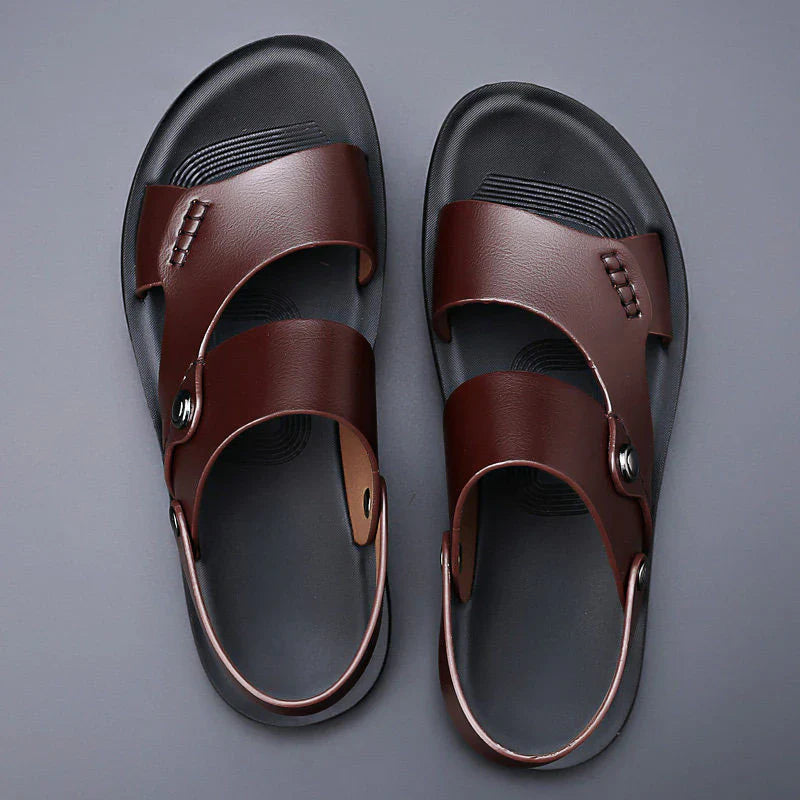 Porto Leather Slide Sandals
