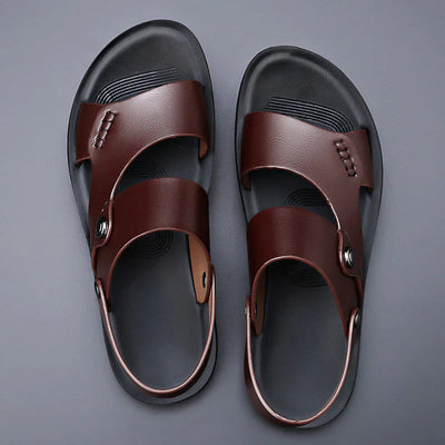 Porto Leather Slide Sandals