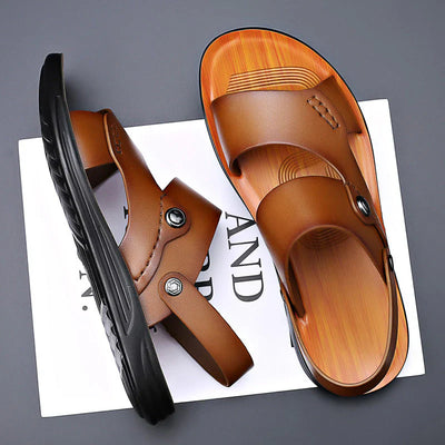 Porto Leather Slide Sandals