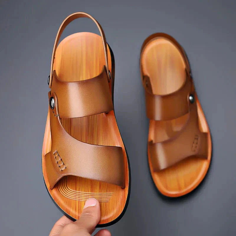 Porto Leather Slide Sandals