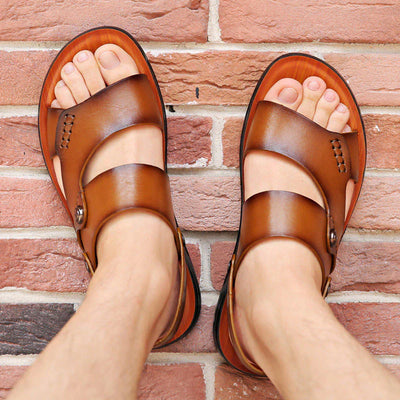 Porto Leather Slide Sandals