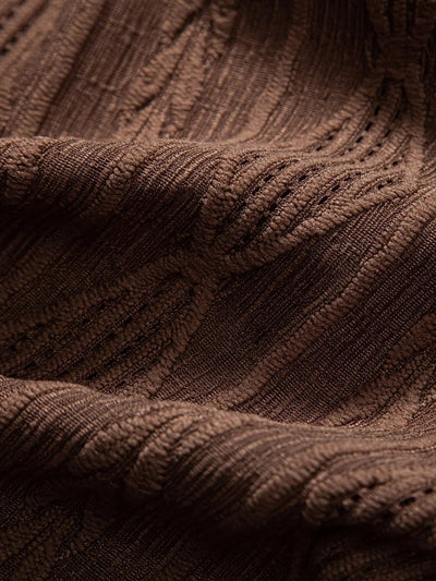 Textured Openwork Shirt and Relaxed Trousers Set