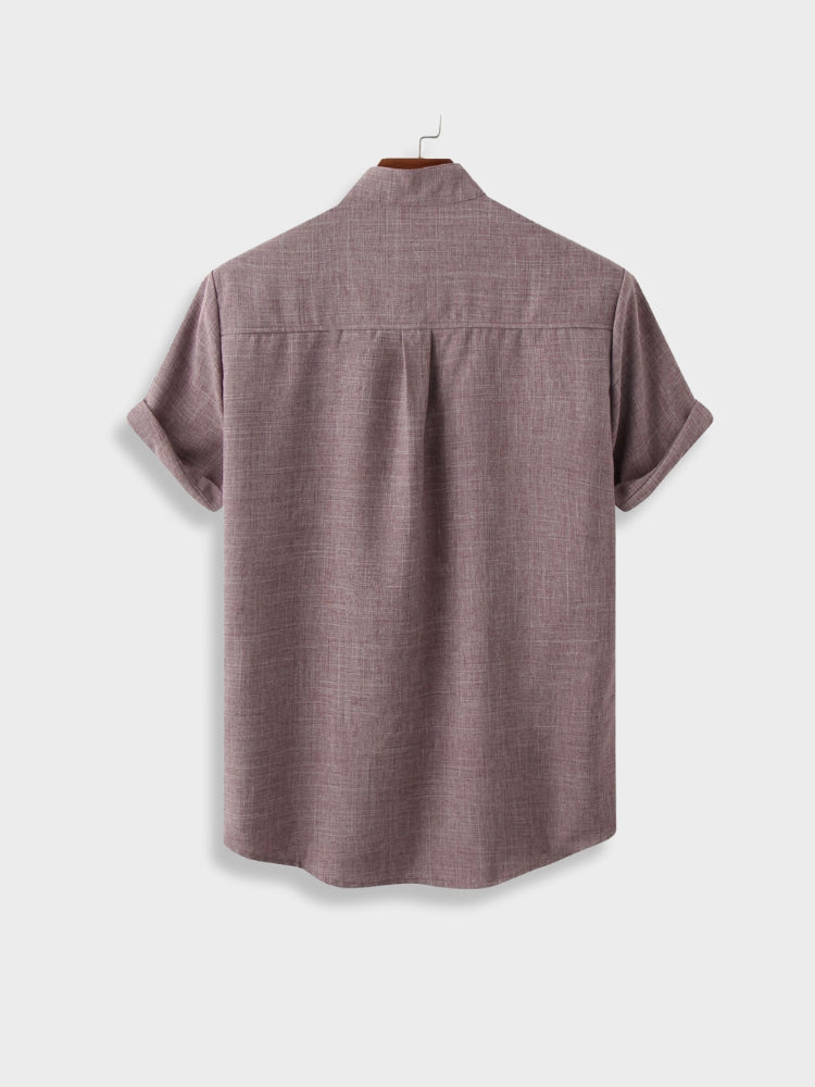 Linen Textured Short Sleeve Shirt