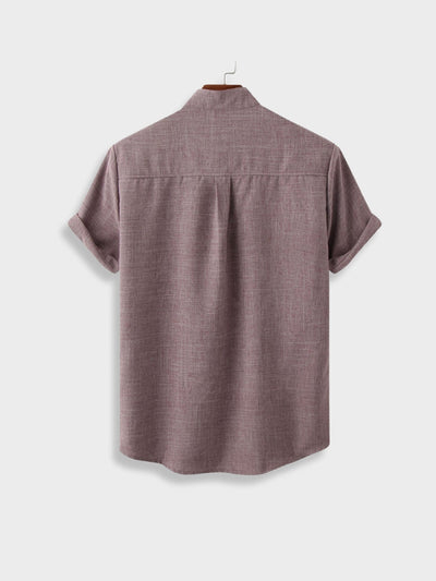 Linen Textured Short Sleeve Shirt