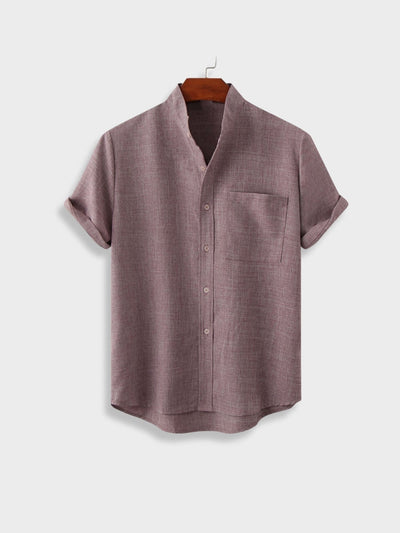 Linen Textured Short Sleeve Shirt