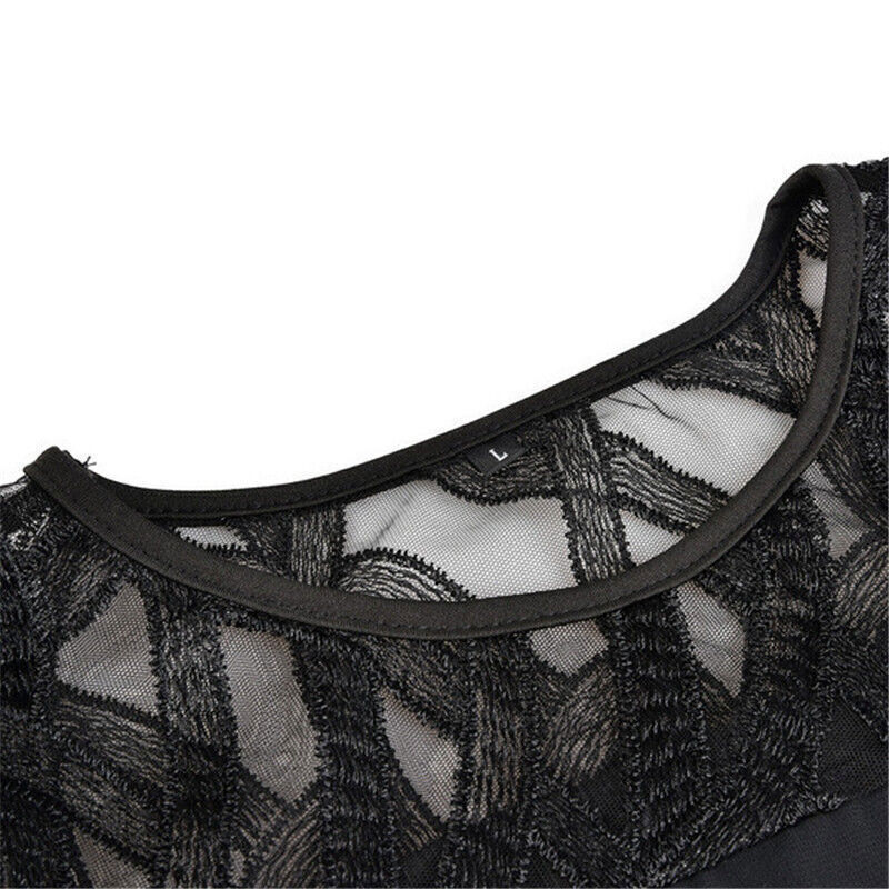 Elegant Lace Sleeve Tummy Covering Dress | MALAGA