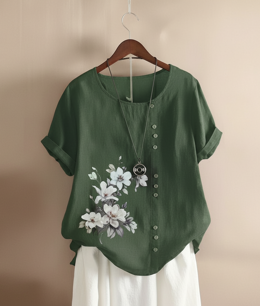 Gemma | Floral Detail T-Shirt