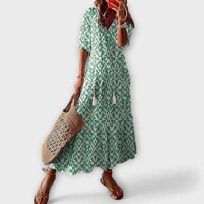 AVA - LUXE REGULAR FIT BOHO PRINT MAXI DRESS