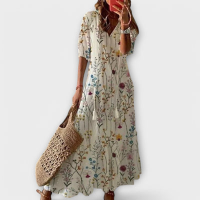 AVA - LUXE REGULAR FIT BOHO PRINT MAXI DRESS