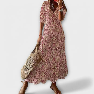 AVA - LUXE REGULAR FIT BOHO PRINT MAXI DRESS